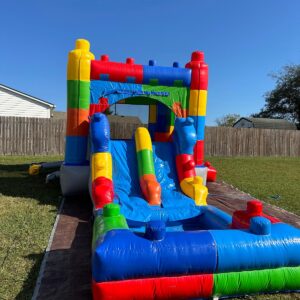 Castillo Tobogán Inflable de Bloques "Mundo Lego" (C/S piscina)